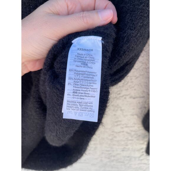 Madewell Eaton Puff Sleeve Pullover Sweater Black- XXS - Picture 8 of 8